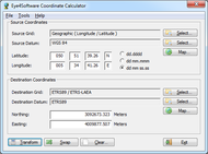 Eye4Software Coordinate Calculator screenshot